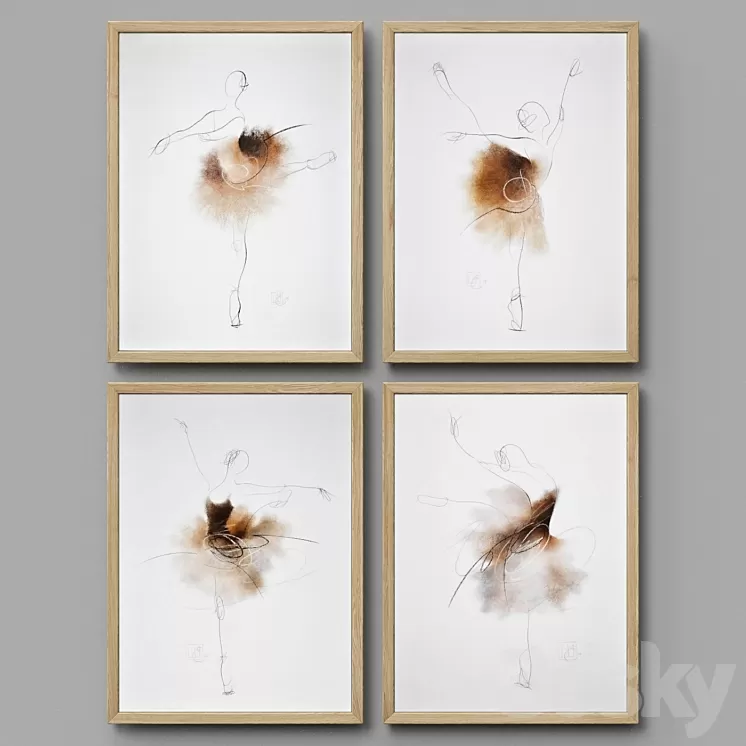 Set of paintings 3D Model Free Download