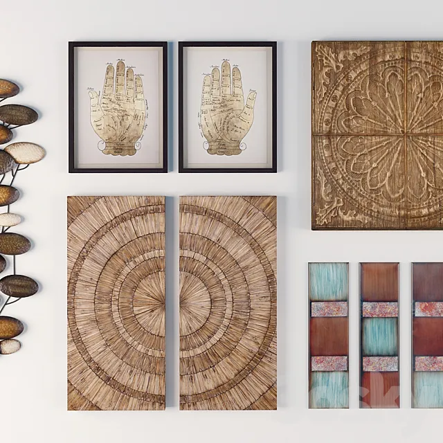 Set of paintings and decorations for walls 3DModel