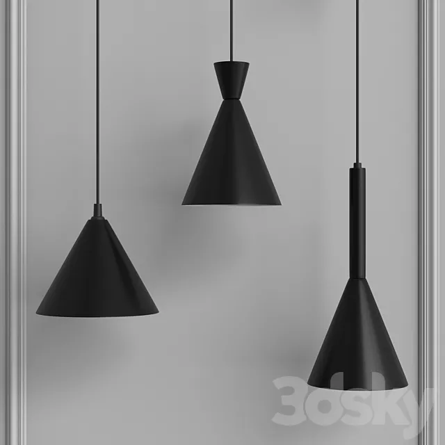 Set of pendant lamps of the Crown series by NB Light 3DModel
