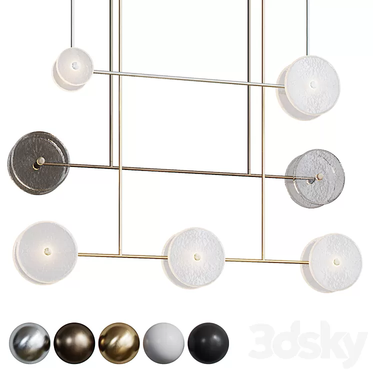 Set of pendant lights CORAL LINEAR from Soktas 3D Model