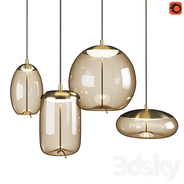 Set of pendant lights Knot Brokis_2 3D Model Set of pendant lights Knot Brokis_2 3D Model
