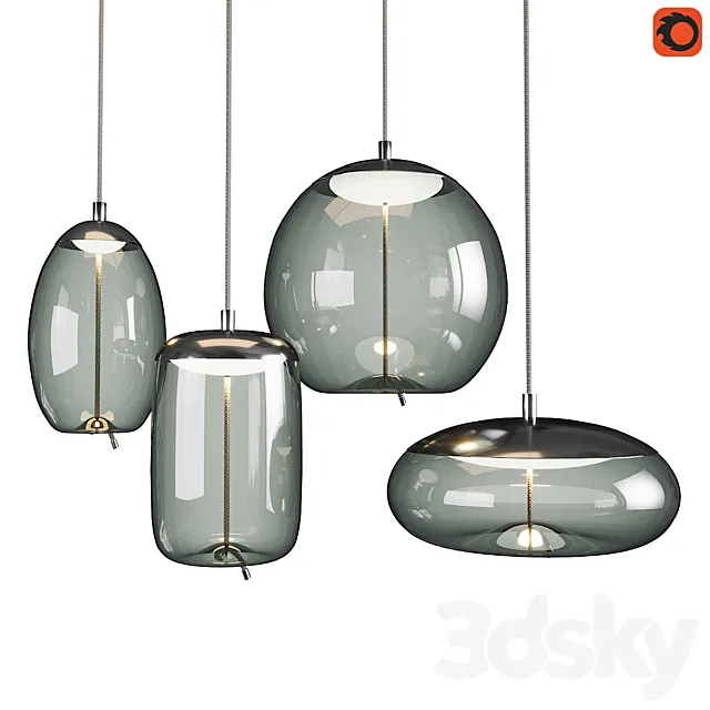 Set of pendant lights Knot Brokis_3 3D Model