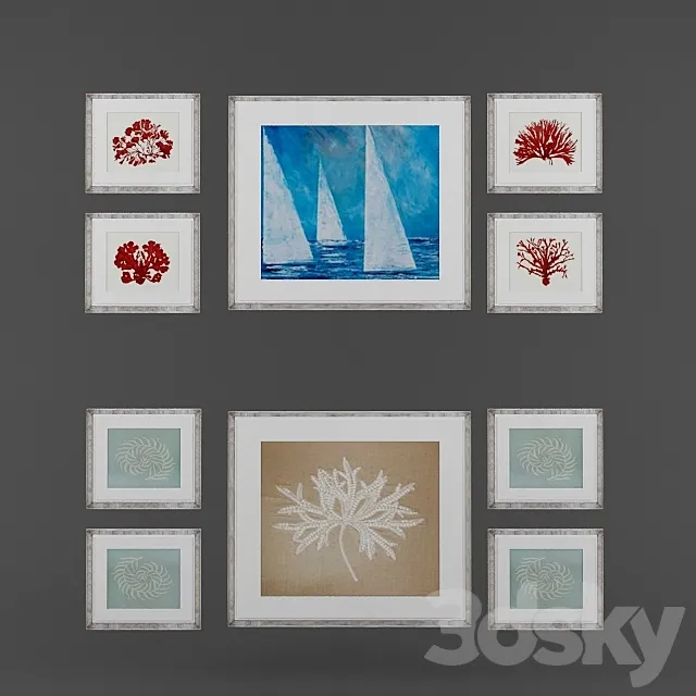 Set of pictures eichholtz 3D Model