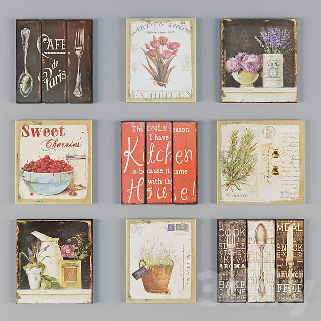 Set of pictures “Kitchen” 3D Model