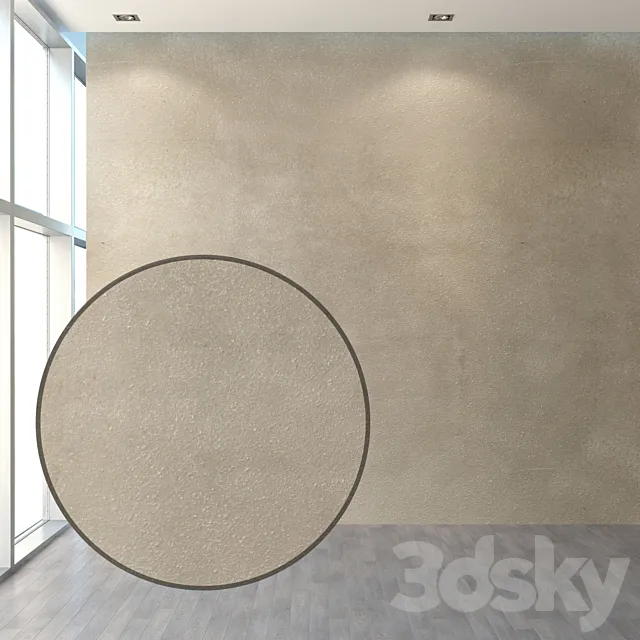 Set of plaster in warm tones granular. 3D Model
