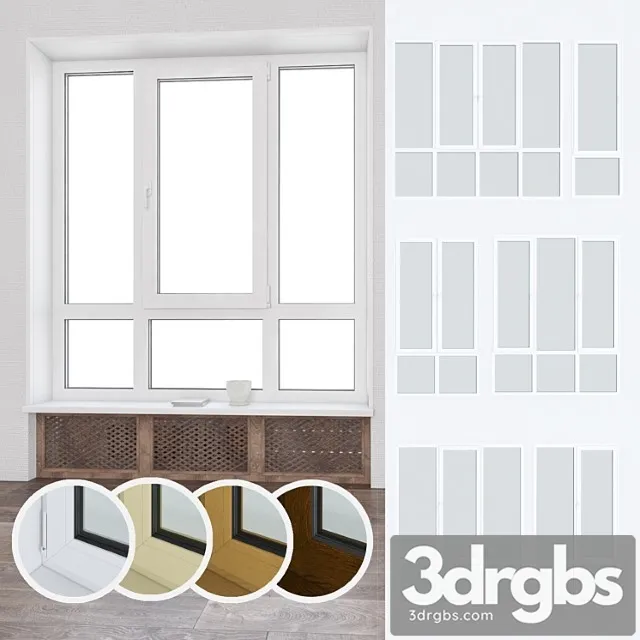 Set of plastic windows 05 3D Model Download