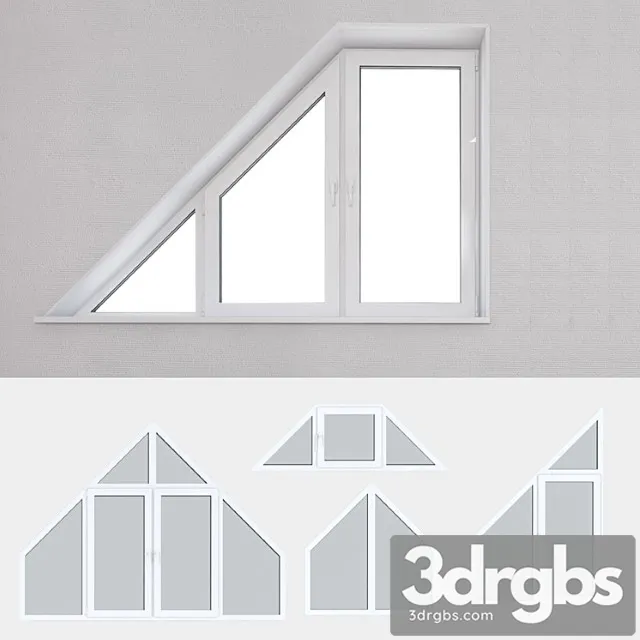 Set of plastic windows 14 3D Model Download