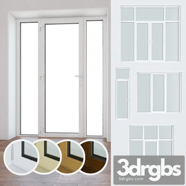 Set of plastic windows and doors 10 3D Model Download