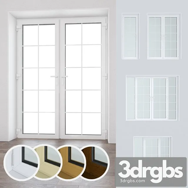 Set of plastic windows and doors 15 3D Model Download