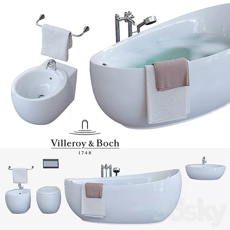 Set of plumbing Villeroy & Boch Aveo 3D Model