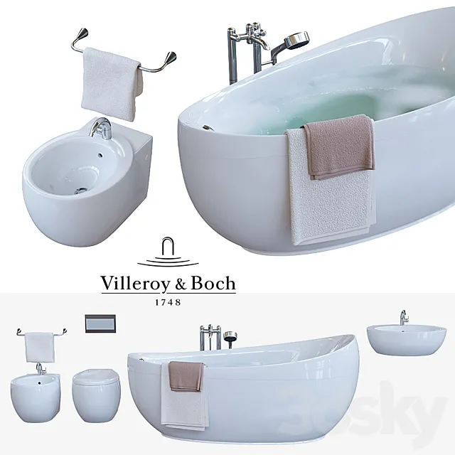 Set of plumbing Villeroy & Boch Aveo 3DModel