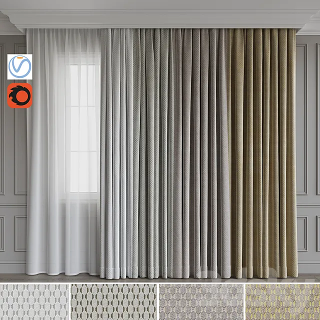 Set of portieres 23 3D Model Set of portieres 23 3D Model