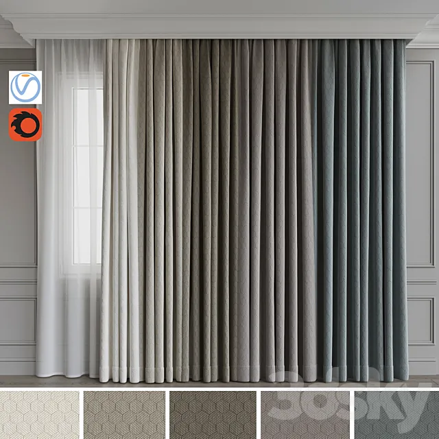 Set of portieres 25 3D Model Set of portieres 25 3D Model