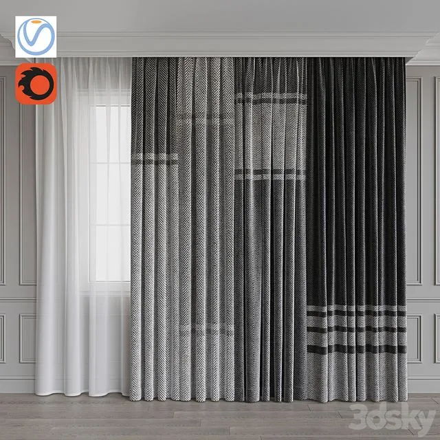 Set of portieres 31. Gray scale 3D Model Set of portieres 31. Gray scale 3D Model