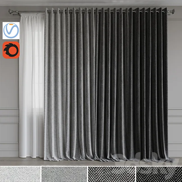 Set of portieres 42. Gray scale 3DModel Set of portieres 42. Gray scale 3DModel