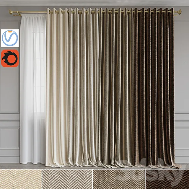 Set of portieres 43. Beige scale 3DModel Set of portieres 43. Beige scale 3DModel