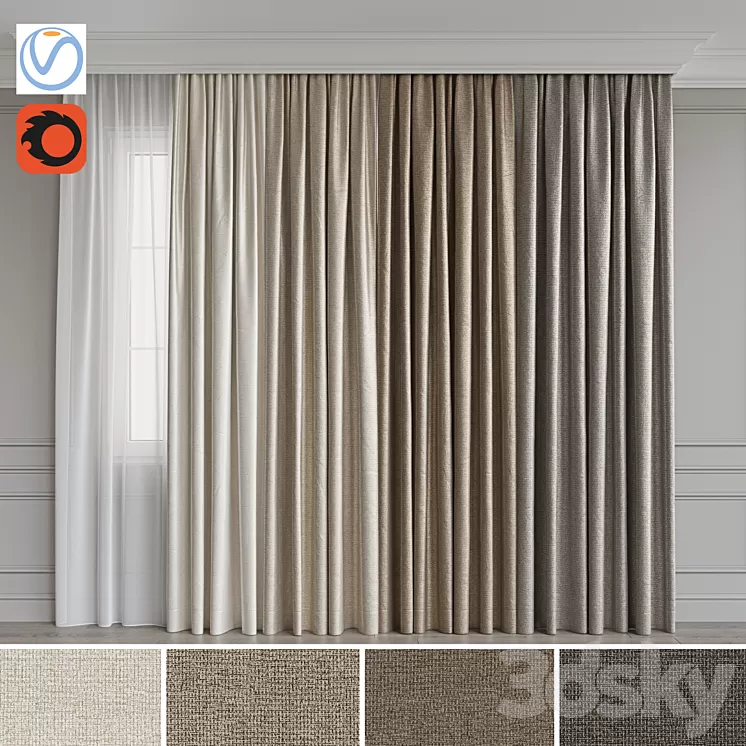 Set of portieres 45 3D Model Set of portieres 45 3D Model