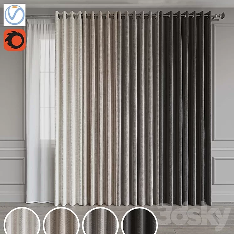 Set of portieres 55 3D Model Set of portieres 55 3D Model