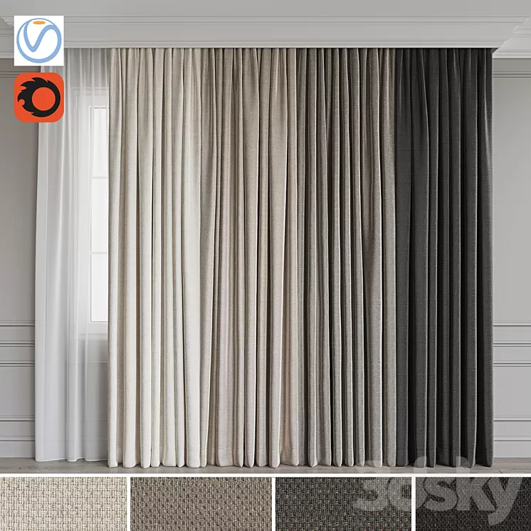 Set of portieres 56 3D Model Set of portieres 56 3D Model