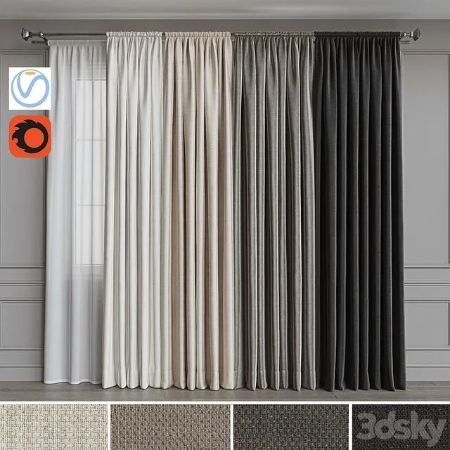 Set of portieres 57 3D Model Set of portieres 57 3D Model