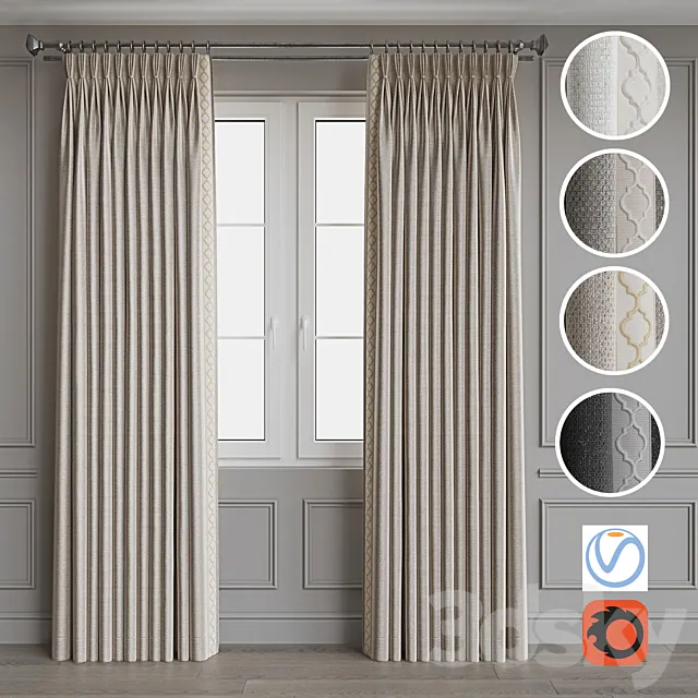 Set of portieres 59 3D Model Set of portieres 59 3D Model