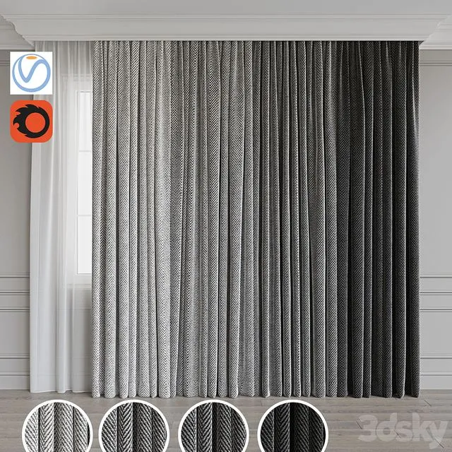 Set of portieres 60 3D Model Set of portieres 60 3D Model