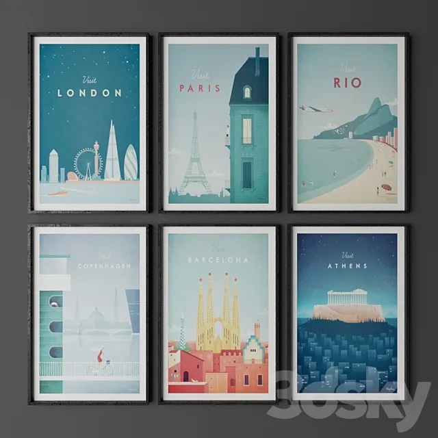 Set of posters 3D Model Set of posters 3D Model