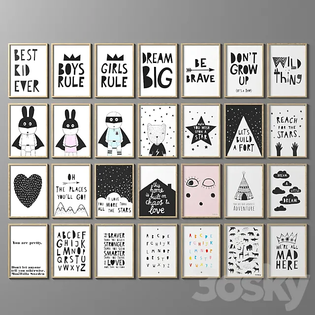 Set of posters 3DModel Set of posters 3DModel