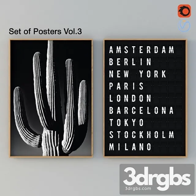 Set Of Posters Vol 3 3D Model Download