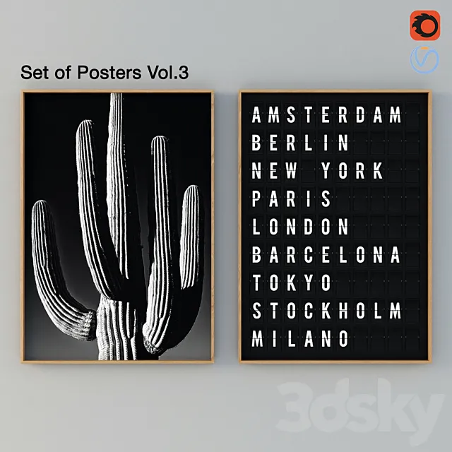 Set Of Posters Vol.3 3D Model Set Of Posters Vol.3 3D Model