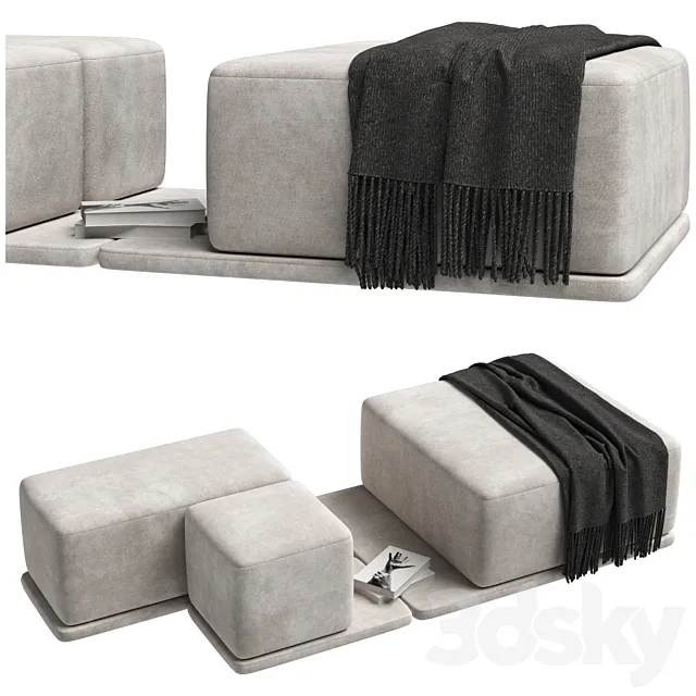 Set of poufs “Coast” 3D Model Set of poufs “Coast” 3D Model