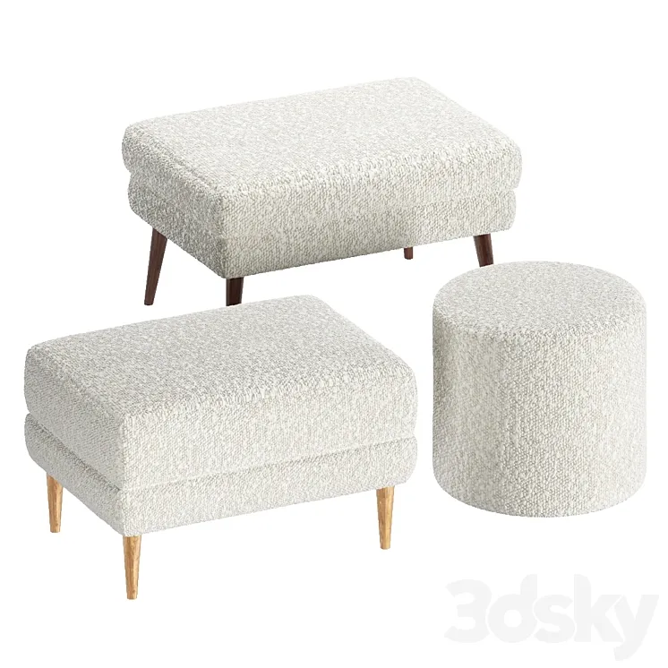 Set of Poufs La Redoute Interieurs 3D Model Free Download