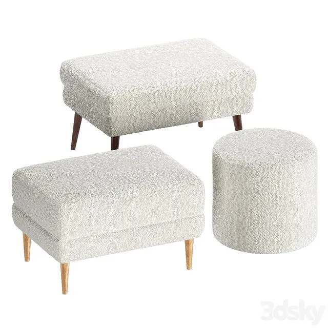 Set of Poufs La Redoute Interieurs 3D Model
