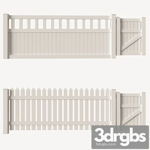 Set of pvc fences + wicket 3D Model Download Set of pvc fences + wicket 3D Model Download