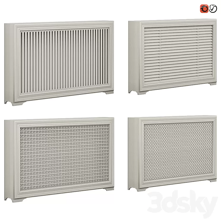 Set of radiator screen decorative_02 3D Model
