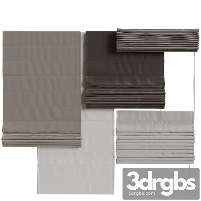 Set of Roman Blinds 3 1 3D Model Download