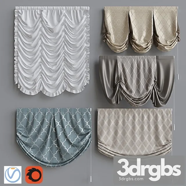 Set of roman curtains 4 Set of roman curtains 4