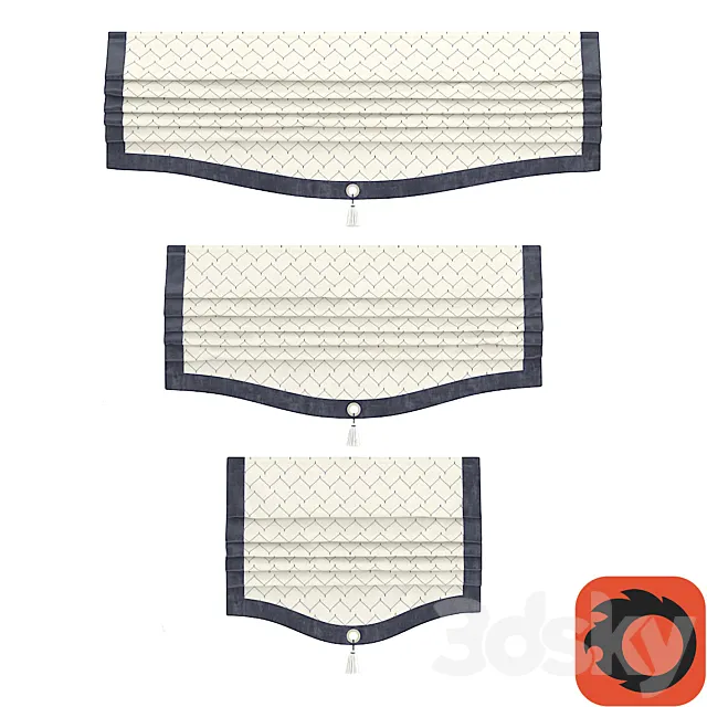 Set of Roman curtains ARISSA 3D Model Set of Roman curtains ARISSA 3D Model