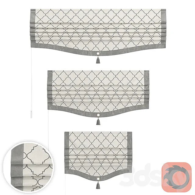 Set of Roman curtains ARISSA (ISLA) 3D Model Set of Roman curtains ARISSA (ISLA) 3D Model