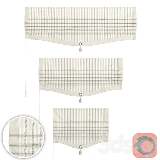 Set of Roman curtains ARISSA (TIME) 3D Model Set of Roman curtains ARISSA (TIME) 3D Model