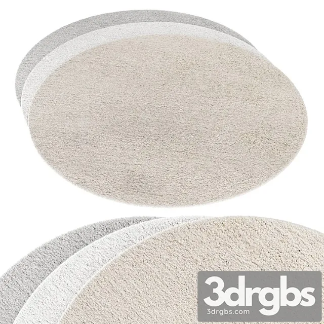 Set of Round Pile Carpets 1 3D Model Download
