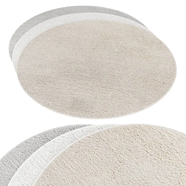 Set of round pile carpets 3D Model Free Download