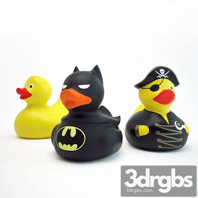 Set of Rubber Ducks For The Bathroom 3D Model Download