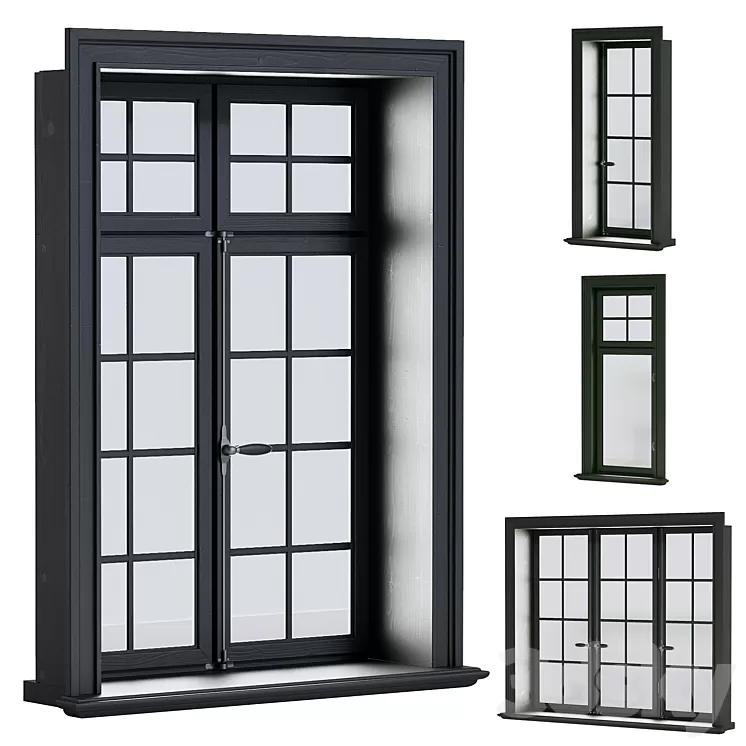 Set of scandinavian windows 3D Model Free Download