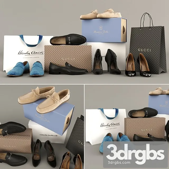 Set of shoes 3D Model Download