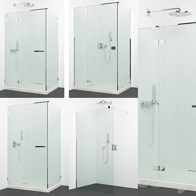 Set of shower cabins Radaway + Grohe 3D Model Set of shower cabins Radaway + Grohe 3D Model