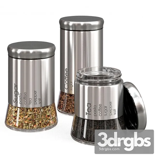 Set Of Spice Jars 3D Model Download