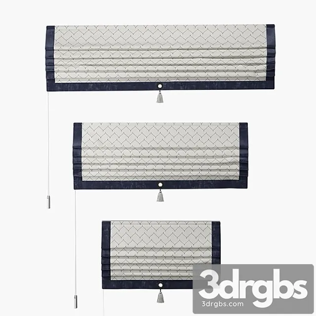 Set of straight roman curtains titos 3D Model Download