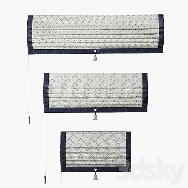 Set of straight Roman curtains TITOS 3DModel