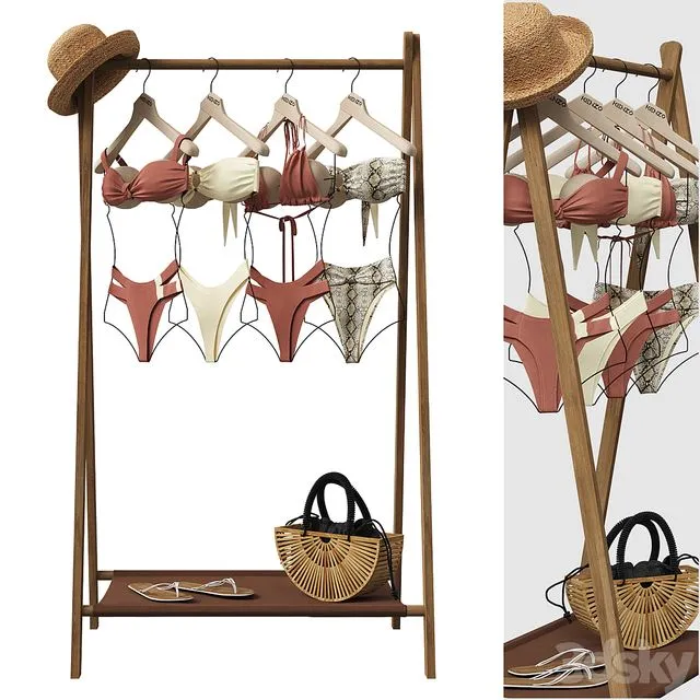 Set of swimwear and beach accessories for the store 3D Model Set of swimwear and beach accessories for the store 3D Model
